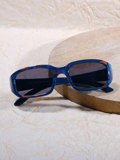 DukieKooky Unisex Kids
                    Black Lens & Blue Rectangle Sunglasses with