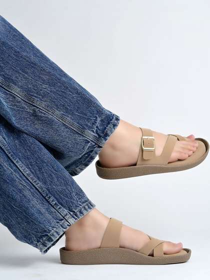Stylestry Women Open
                        Toe Flats with Buckles