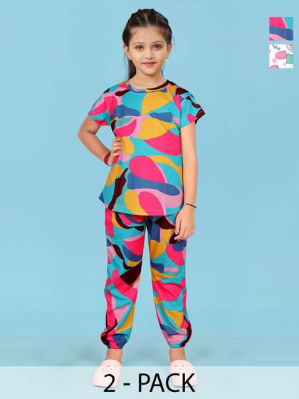 LITBABY Girls Printed
                      Short Sleeves Nightdress