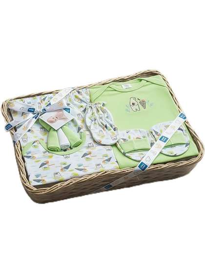 MeeMee Infants Set Of 8
                    Printed Pure Cotton Baby Apparel Gift Set