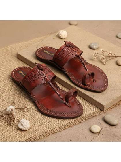 ROYAL KHWAAB Men Leather
                    Comfort Sandals