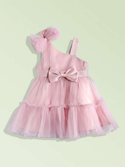 YK Girls Tiered Tulle
                    Dress with Bow Belt