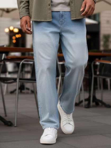 Urbano Fashion
                          Men's Loose Baggy Fit Heavy Washed Faded Denim
                          Jeans Non-Stretchable