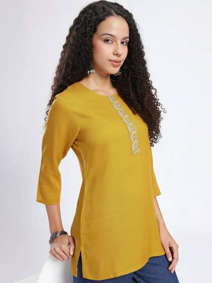 Anouk Rustic Thread Work Straight Kurti