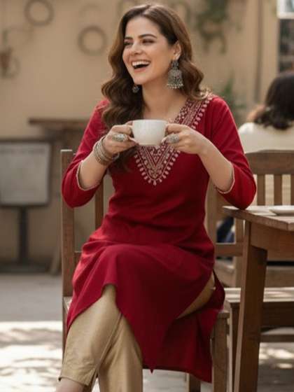 Pjyot by surhi Women
                        Leheriya Printed Kurta