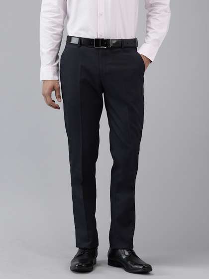 Arrow Men Hudson
                          Tailored Fit Textured Checked Formal Trousers