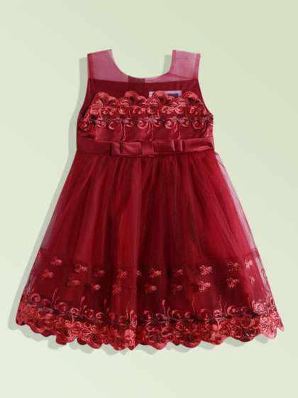 YK Girls Floral A-Line
                    Dress with Bow