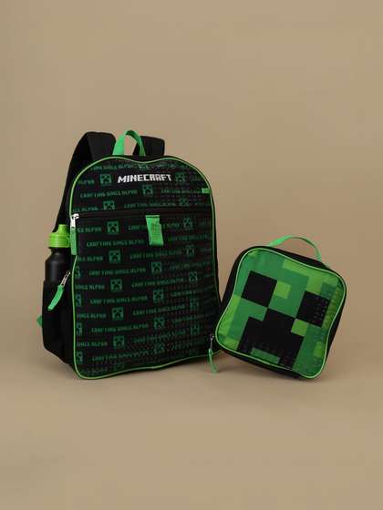 Kids Ville Kids
                    Minecraft Printed Lightweight Backpack with Lunch
                    Bag