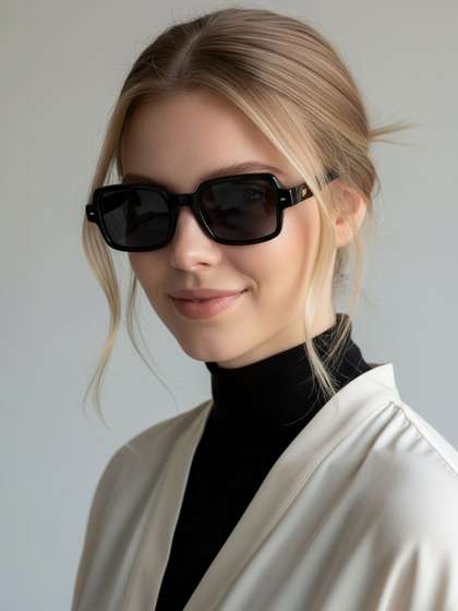 HAMILTANO WINSTON
                        Women Black Lens & Black Rectangle
                        Sunglasses with