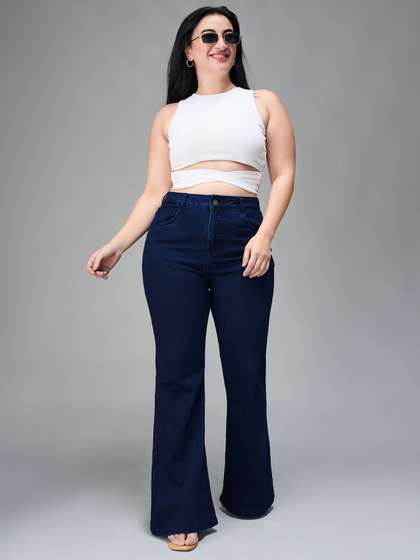 Miss Chase A+
                          Women Plus Size Bootcut High-Rise Stretchable
                          Jeans