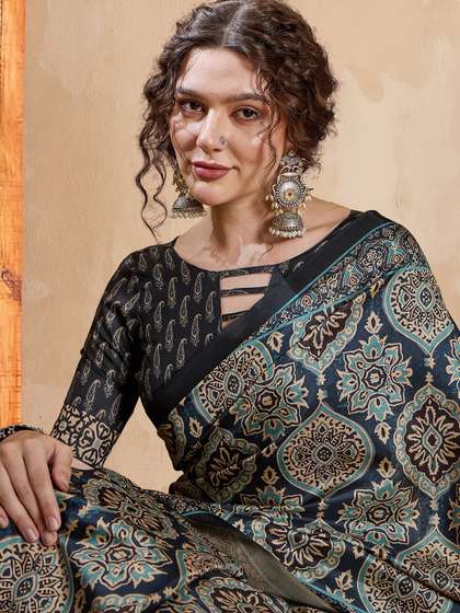 Ethnic Motifs
                          Digital Printed Silk blend Saree with
                          Unstitched Blouse