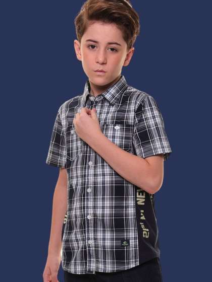imymeco Boys Smart
                    Tartan Checks Checked Casual Shirt
