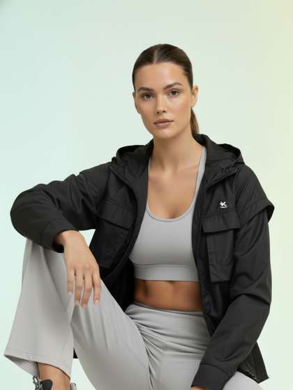 HRX by Hrithik
                        Roshan Hooded Detachable Sleeves Sporty Jacket