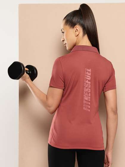 Alcis Women Printed
                      Polo Collar Training T-shirt
