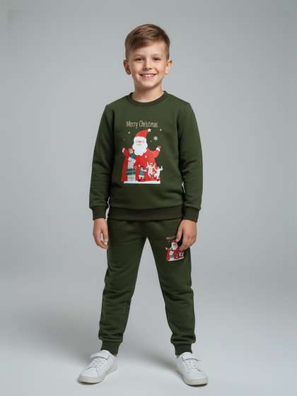Cutiekins Boys Merry
                    Christmas Printed Tracksuit