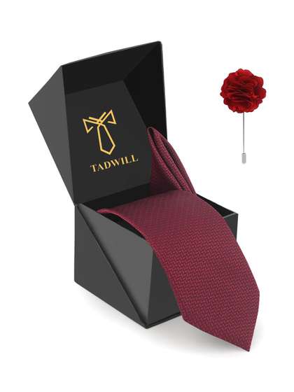 TADWILL Men Accessory
                    Gift Set Of Tie With Lapel Pin & Pocket Square