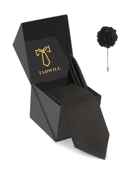 TADWILL Men Accessory
                    Gift Set Of Tie With Lapel Pin & Pocket Square