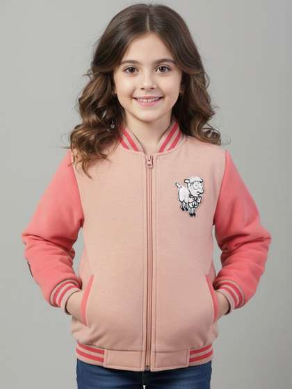 HOUSE OF VEDAS Girls
                    Colourblocked Bomber Jacket