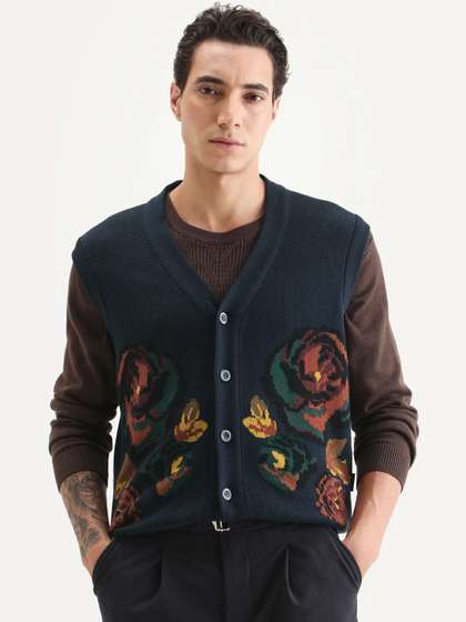 RARE RABBIT Men
                        Floral Cardigan