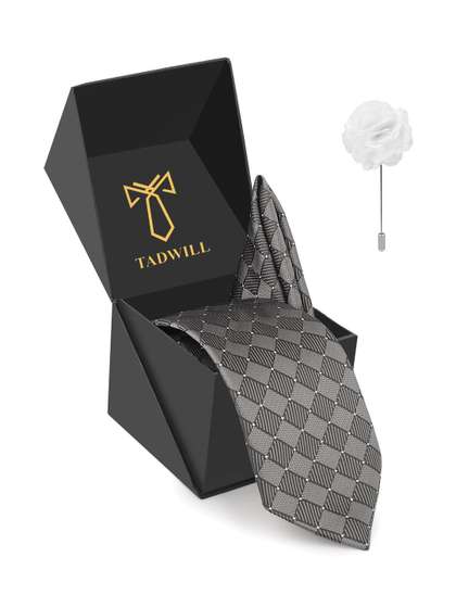 TADWILL Men Accessory
                    Gift Set Of Tie With Lapel Pin & Pocket Square