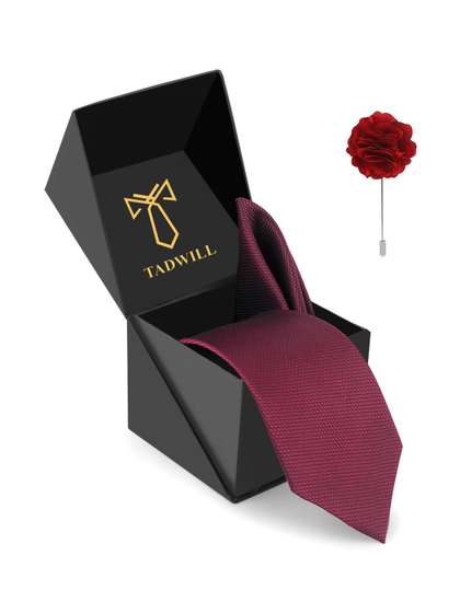 TADWILL Men Accessory
                    Gift Set Of Tie With Lapel Pin & Pocket Square