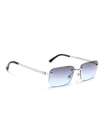 Voyage Unisex Grey
                        Lens & Silver-Toned Rectangle Sunglasses
                        with
