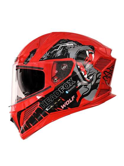 HEADFOX Men Wolf Smart
                    Bluetooth Full Face Helmet