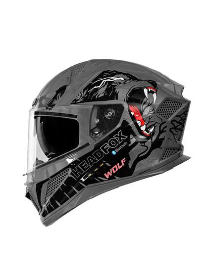 HEADFOX Men Wolf Smart
                      Bluetooth Full Face Helmet