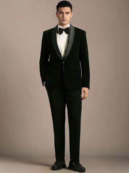 Louis Philippe
                        Embellished Slim-Fit Single-Breasted Two-Piece
                        Suit