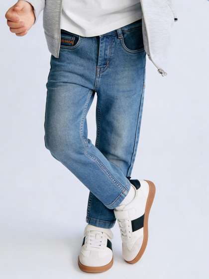Purple United Kids Boys
                    Whisker Washed Fade Stretchable Fabric Comfortable
                    Fit Denim Jeans