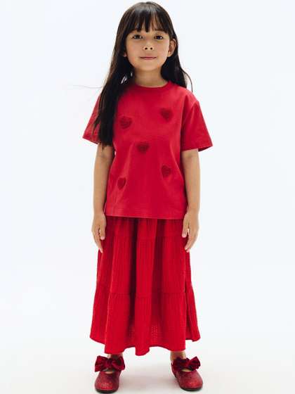H&M Tiered
                    Seersucker Skirt