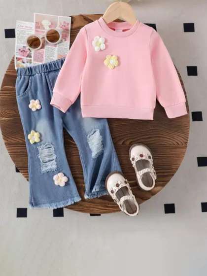 I NAINA DRESSES
                        Girls Embellished T-shirt with Trousers