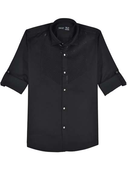 CAVIO Boys Comfort
                    Embellished Satin Party Shirt