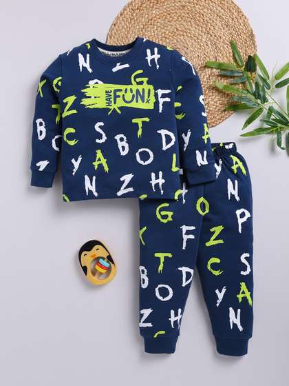 YK X Tinyo Boys Pure
                    Cotton Printed T-shirt with Joggers