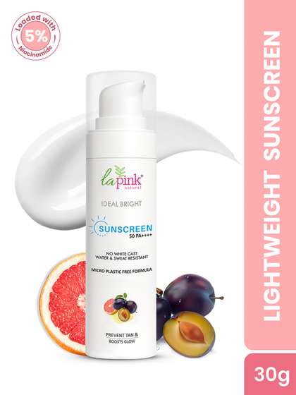 La Pink SPF 50
                        PA++++ Ideal Bright No White Cast Sunscreen With
                        UVA+UVB - 30 g