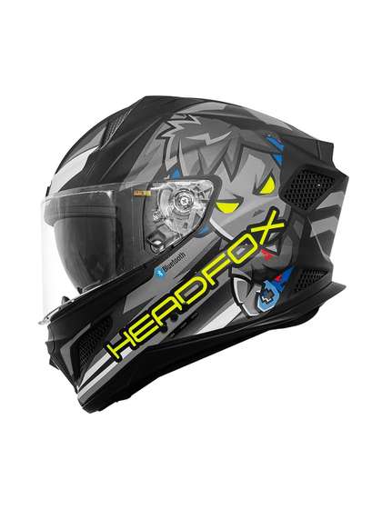 HEADFOX Men Printed
                    Shady Smart Bluetooth Full Face Helmet