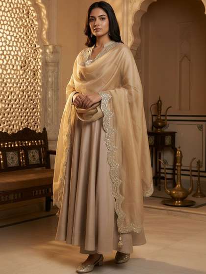Kaizen TEXO FAB
                          Dyed Organza Dupatta with Sequinned