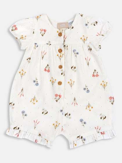 Chicco Girls Natural
                    Printed Cotton Rompers