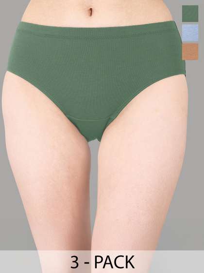 Soie Pack of 3 Women
                        High Rise Full Coverage Solid Colour Cotton
                        Stretch Hipster Panty
