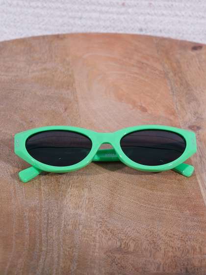 DukieKooky Unisex Kids
                    Black Lens & Green Oval Sunglasses with