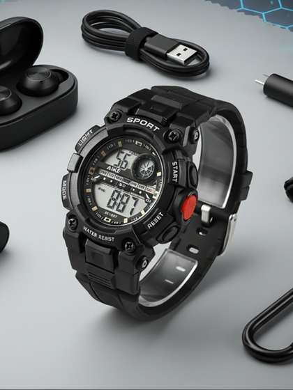 PAPIO Unisex Kids Dial
                      & Straps Digital Alarm Watch DIGITAL-041
                      BLACK