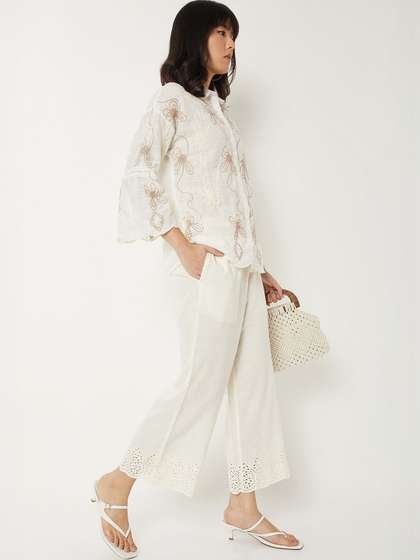 max Women
                          Embroidered Cropped Palazzos