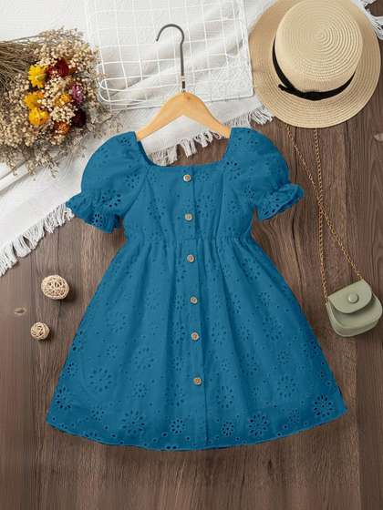 BAESD Puff Sleeve Fit
                    & Flare Dress
