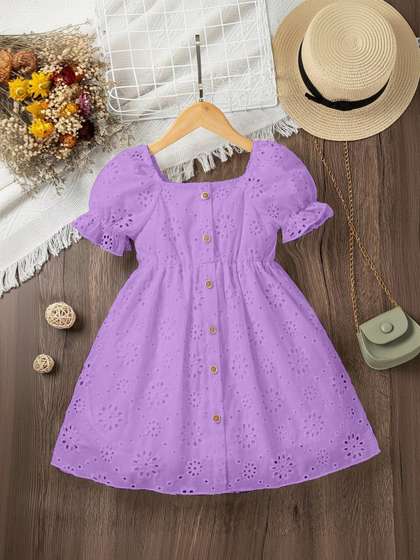 BAESD Puff Sleeve Fit
                    & Flare Dress