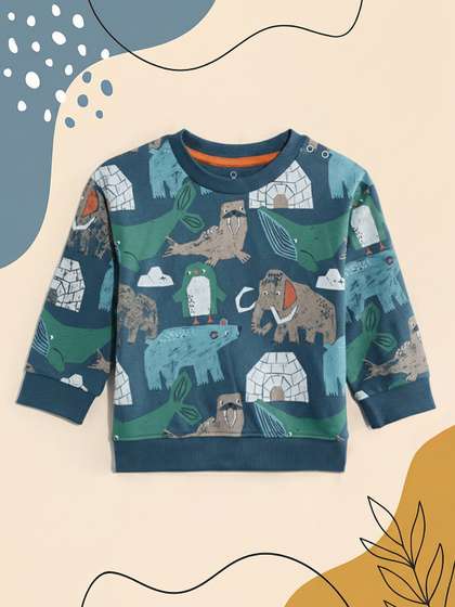 mothercare Boys Animal
                    Graphic Printed Pure Cotton Sweatshirt