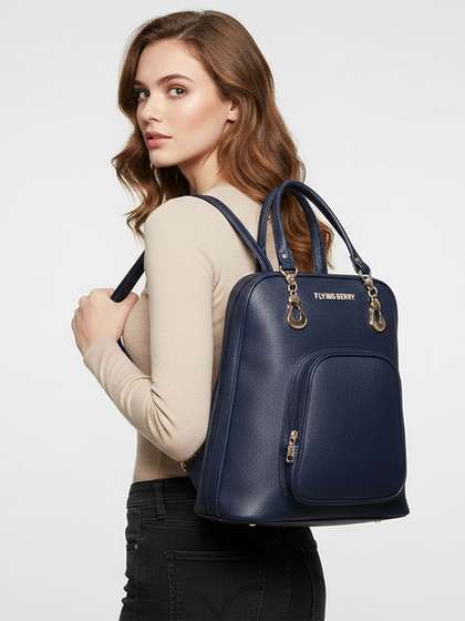 FLYING BERRY Women
                        Blue Solid Backpacks