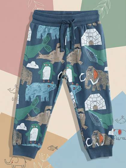 mothercare Boys Animal
                      Graphic Print Pure Cotton Joggers
