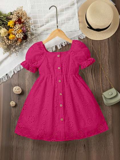 BAESD Puff Sleeve Fit
                    & Flare Dress