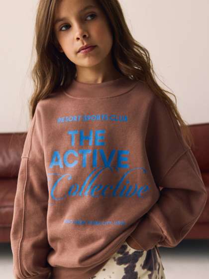 NEXT Girls Typography
                    Printed Sweatshirt