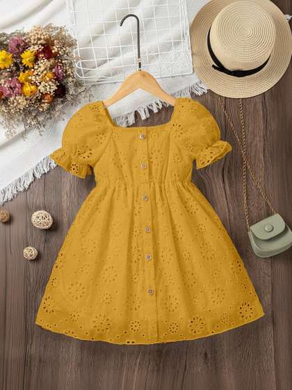 BAESD Puff Sleeve Fit
                    & Flare Dress